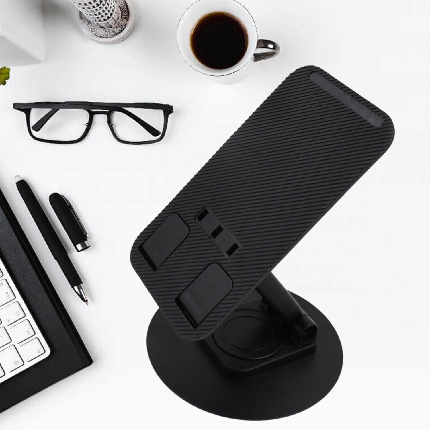 Rotating Foldable Mobile Stand – Height & Angle Adjustable Phone Holder for Desk (1 Pc) Rotating Foldable Mobile Stand – Height & Angle Adjustable Phone Holder for Desk (1 Pc)